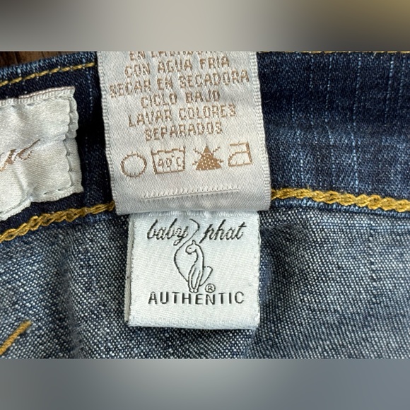 Baby Phat Women’s Vintage Denim Boot Cut Jeans, Embroidered Cat Logo, Size 14 - Picture 13 of 16